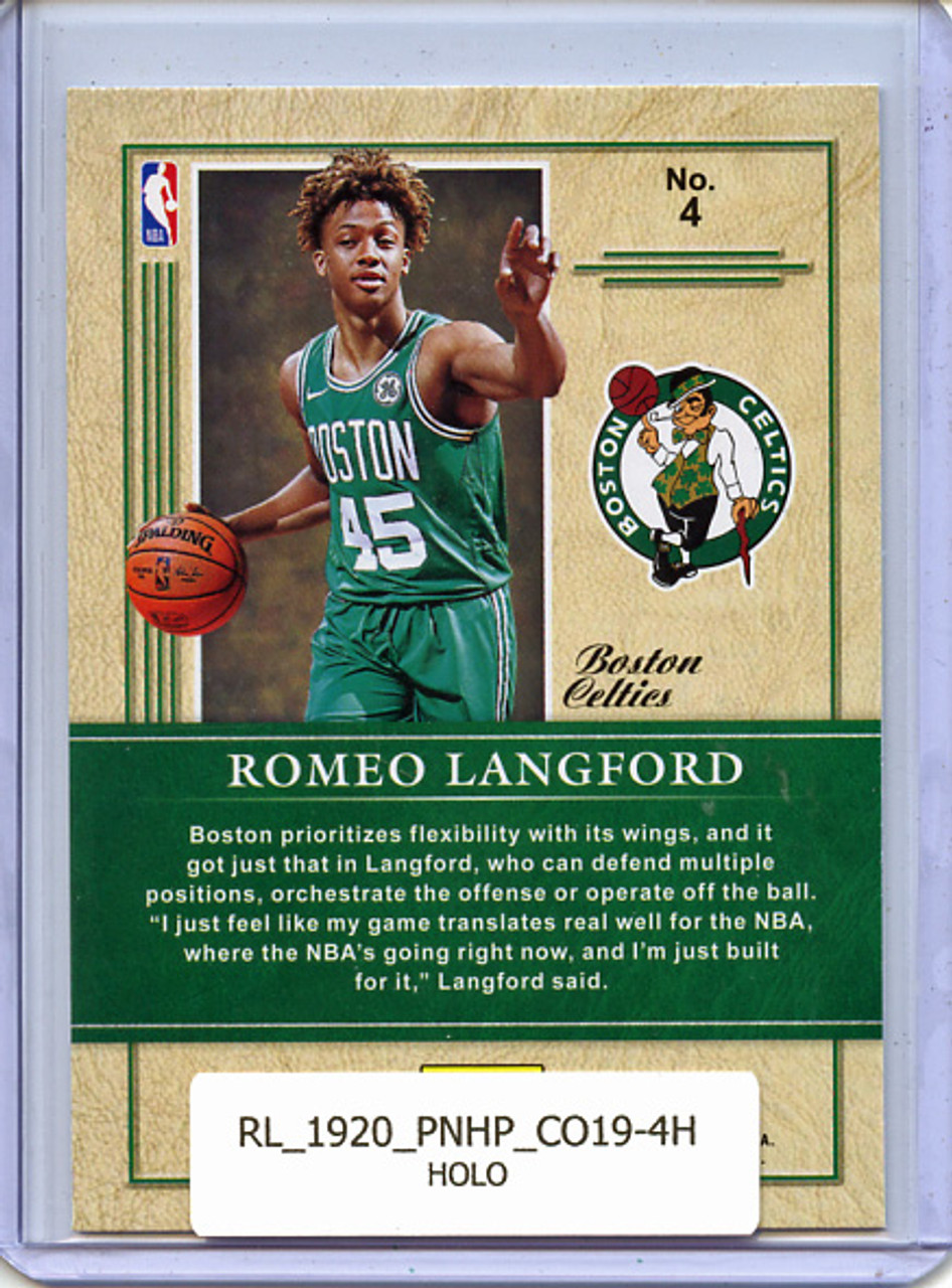 Romeo Langford 2019-20 Hoops, Class of 2019 #4 Holo
