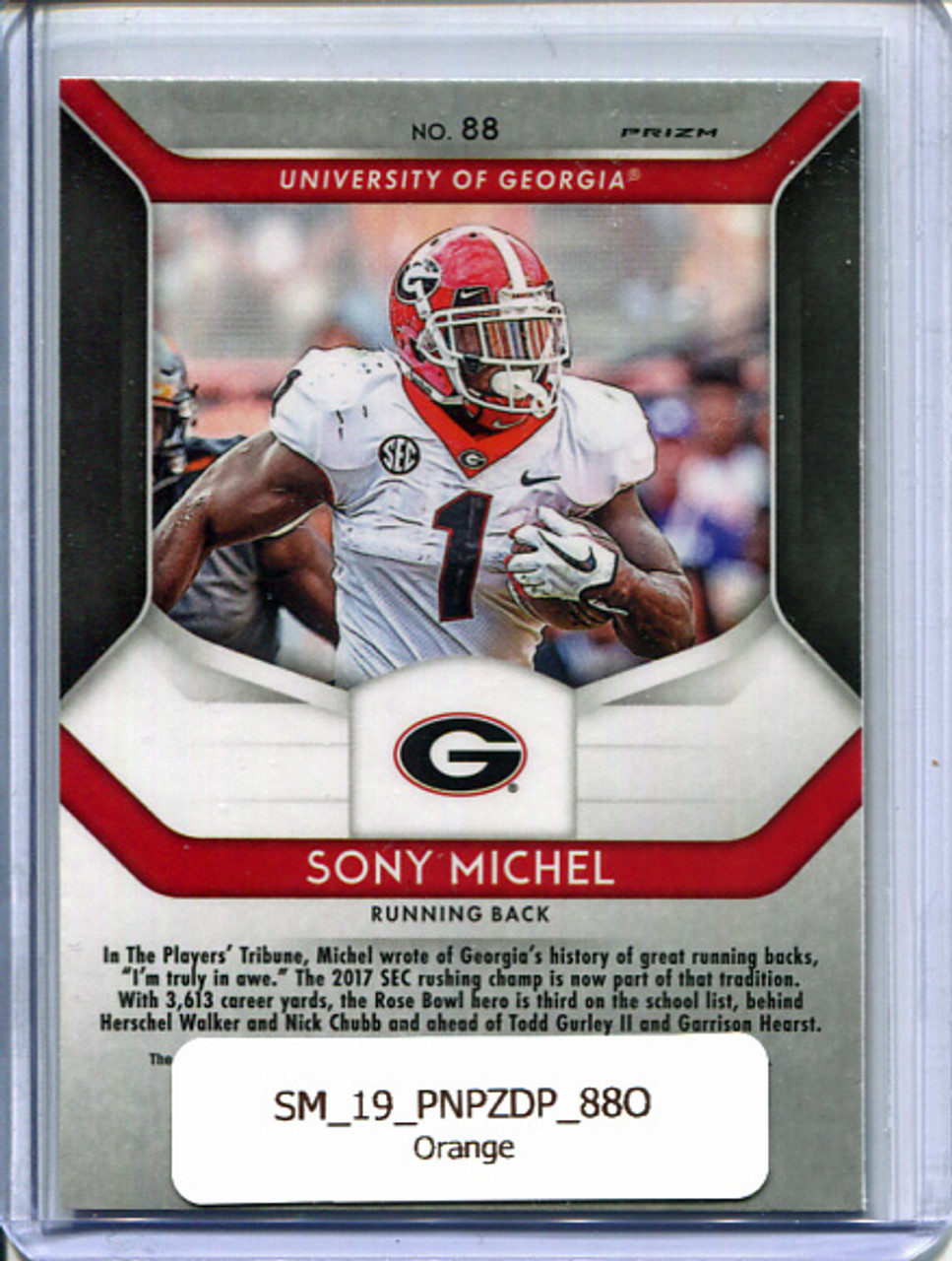 Sony Michel 2019 Prizm Draft Picks #88 Orange