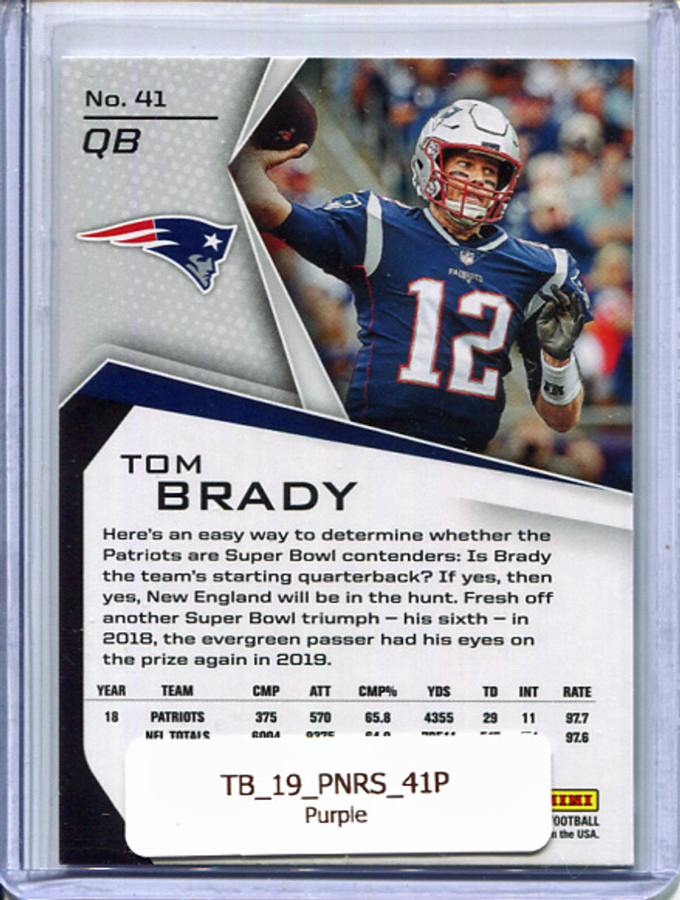 Tom Brady 2019 Rookies & Stars #41 Purple
