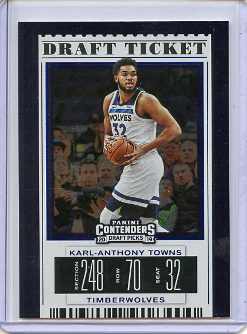 Karl-Anthony Towns 2019-20 Contenders Draft Picks #25 Variations Draft Ticket Blue Foil