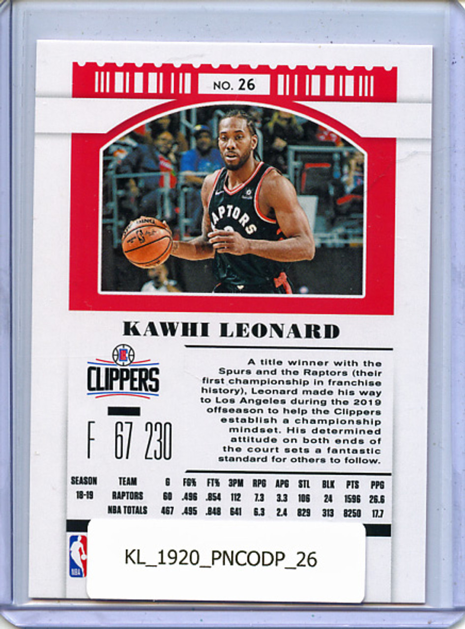 Kawhi Leonard 2019-20 Contenders Draft Picks #26