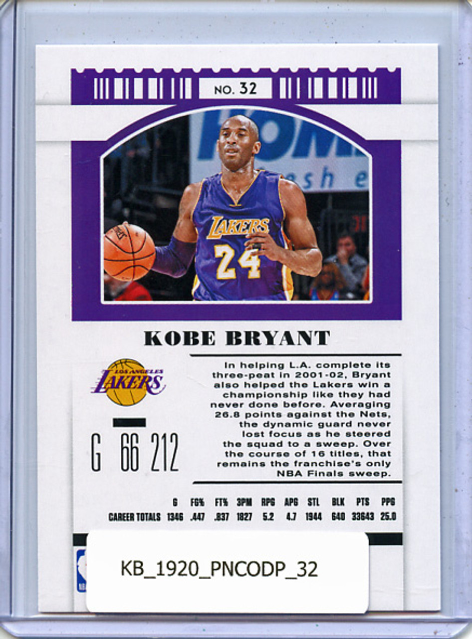 Kobe Bryant 2019-20 Contenders Draft Picks #32