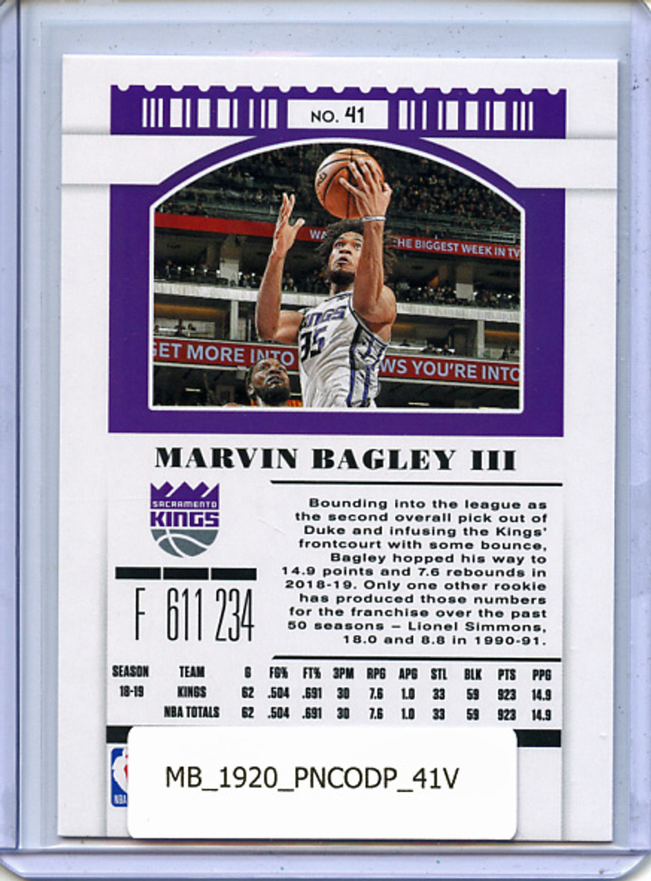 Marvin Bagley III 2019-20 Contenders Draft Picks #41 Variations