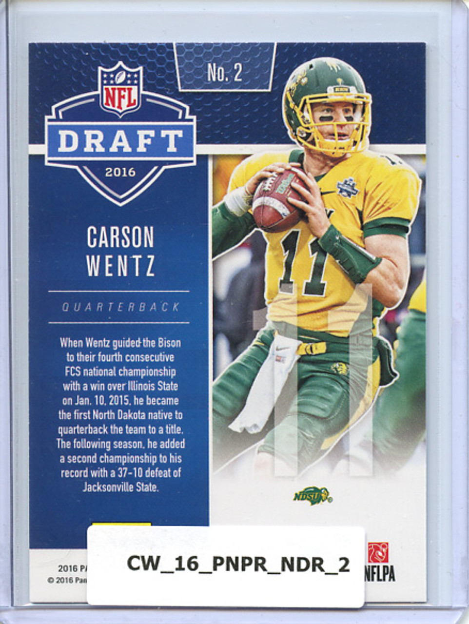 Carson Wentz 2016 Prestige, Draft Big Board #2