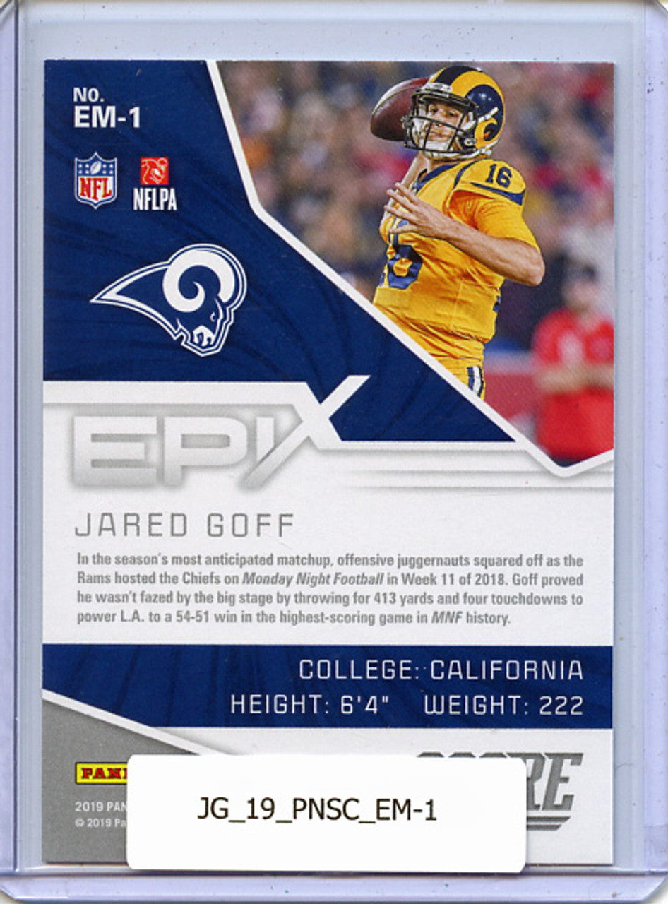 Jared Goff 2019 Score, Epix Moment #EM-1