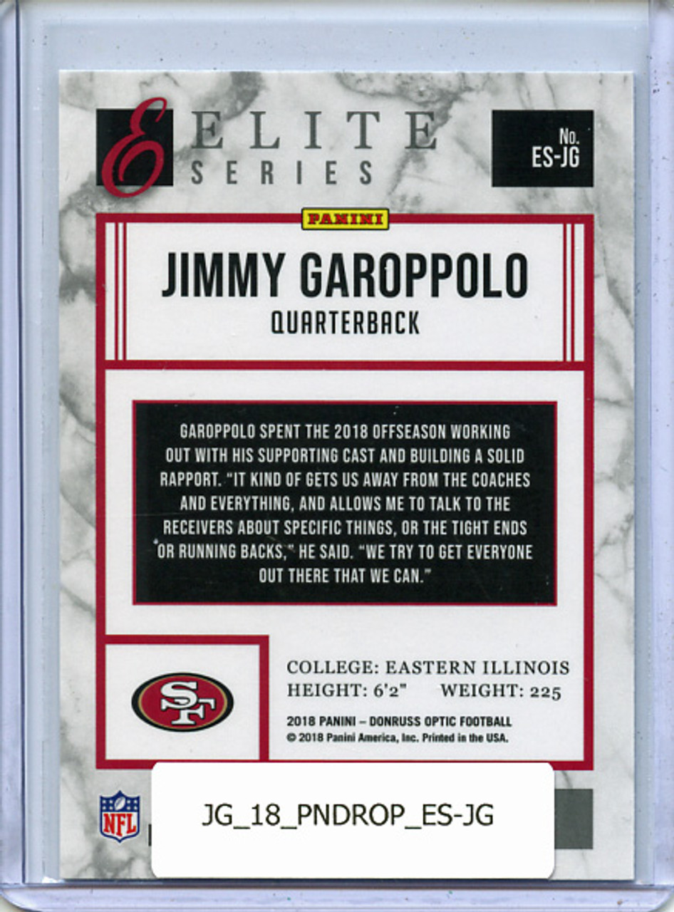 Jimmy Garoppolo 2018 Donruss Optic, Elite Series #ES-JG