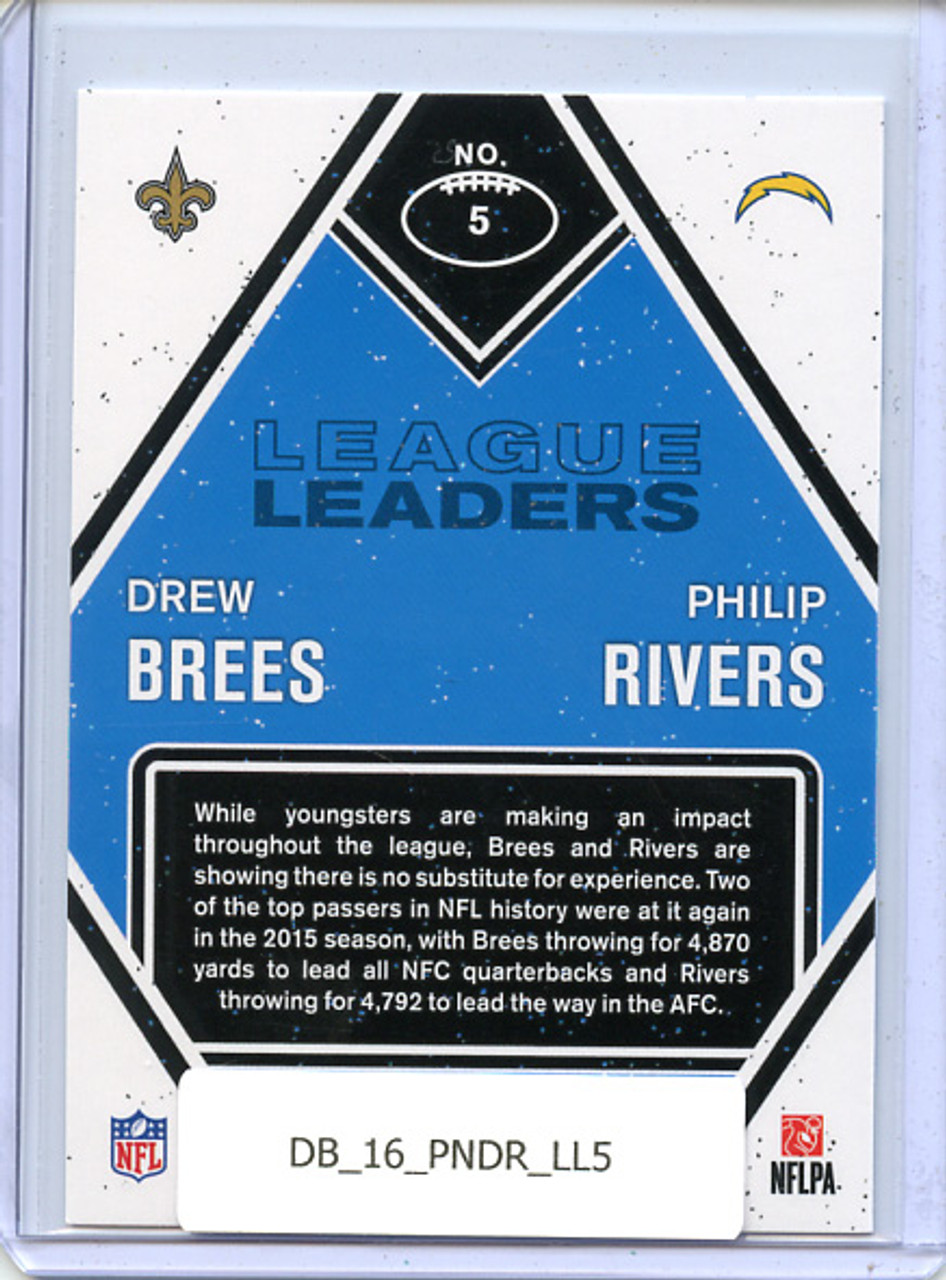 Drew Brees, Philip Rivers 2016 Donruss, League Leaders #5