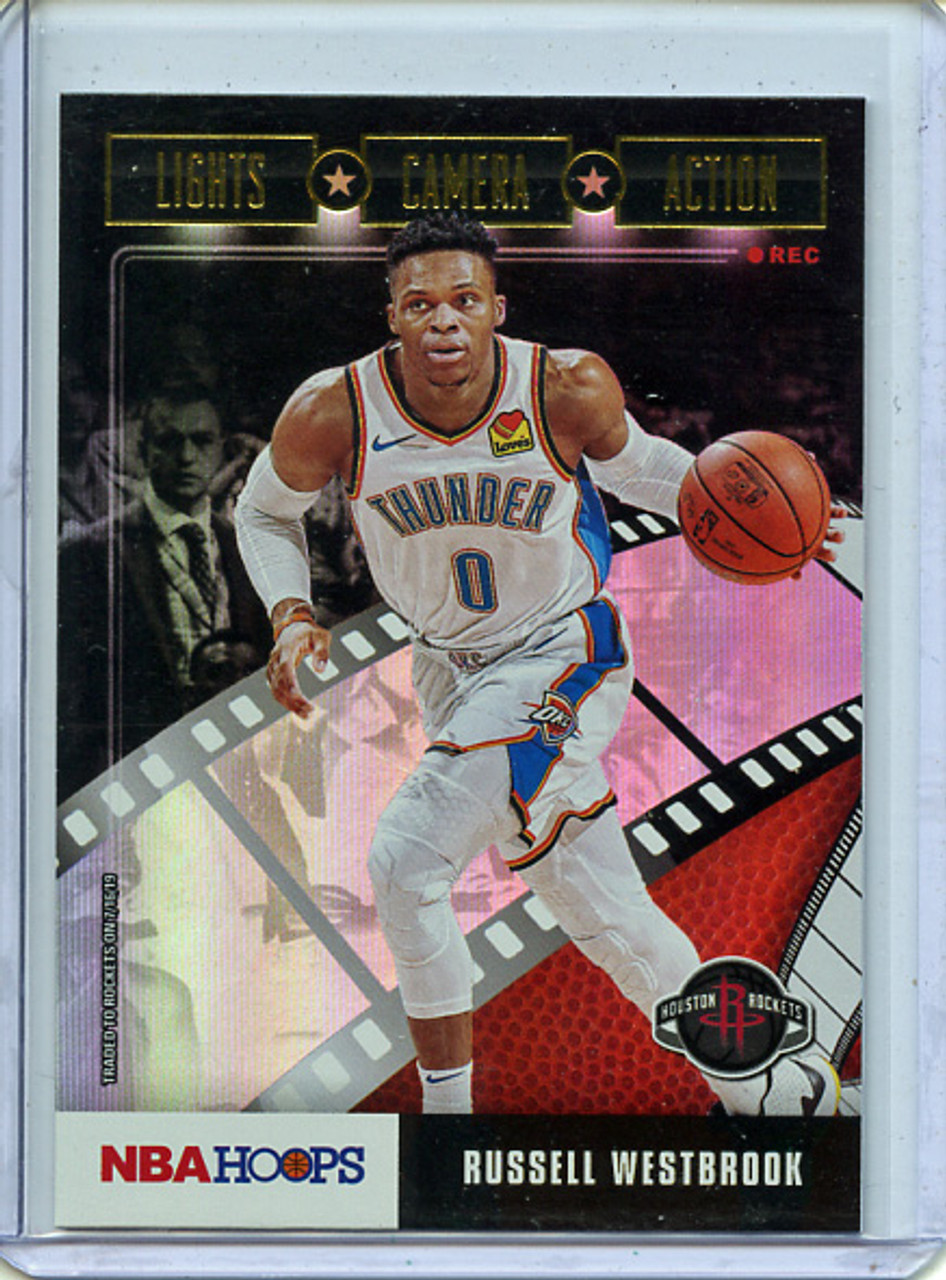 Russell Westbrook 2019-20 Hoops, Lights Camera Action #13 Holo