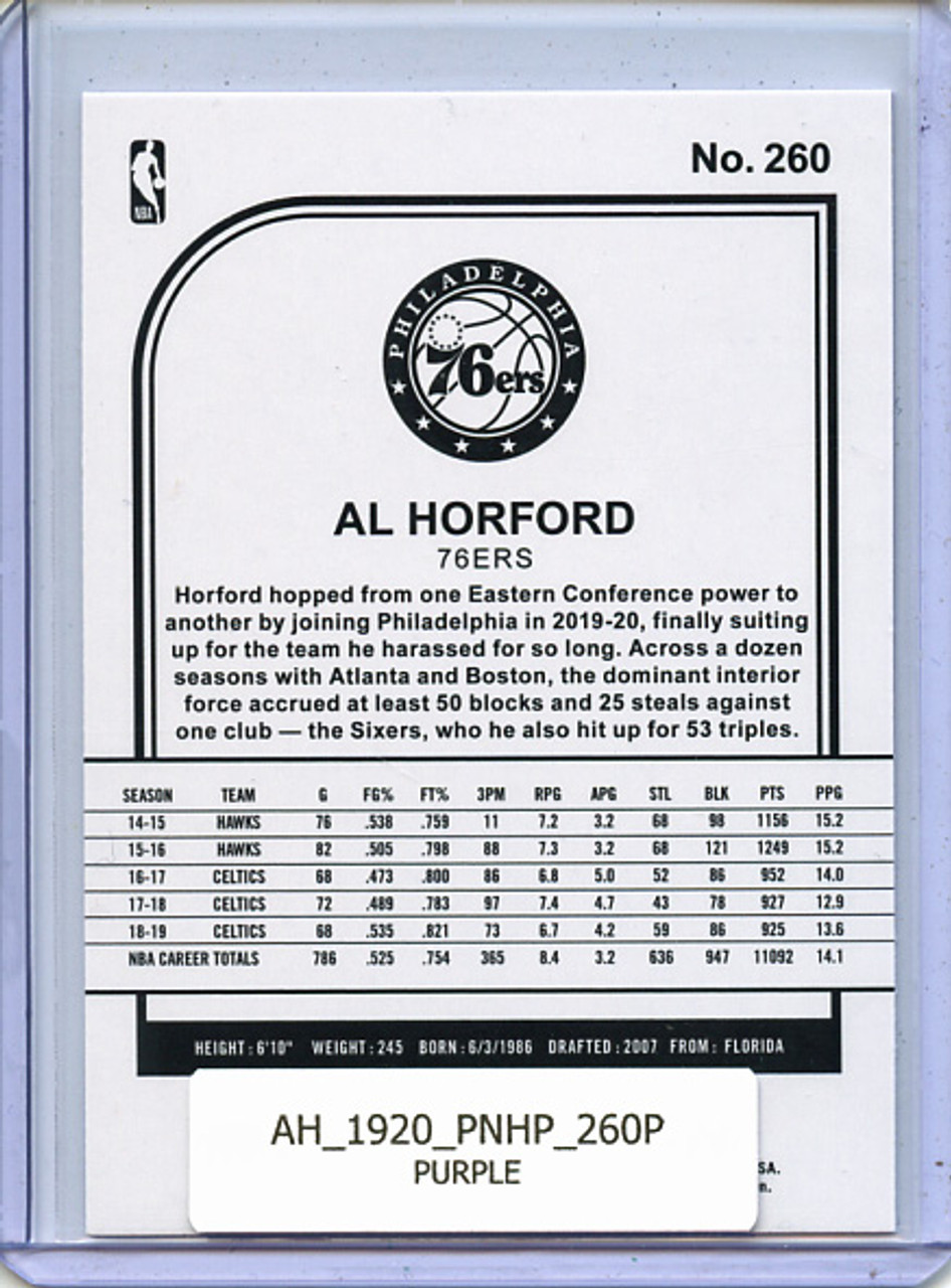 Al Horford 2019-20 Hoops #260 Purple