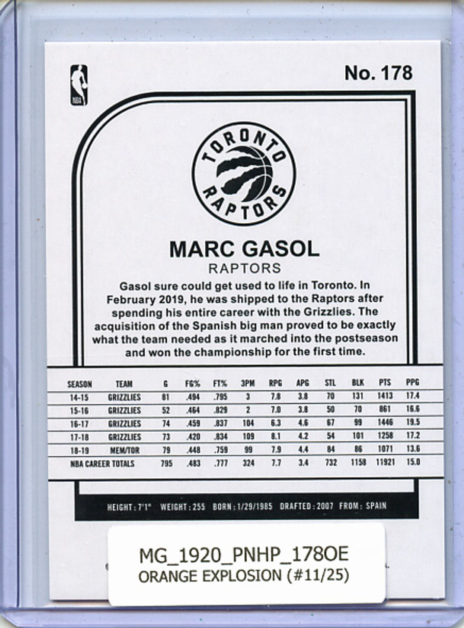 Marc Gasol 2019-20 Hoops #178 Orange Explosion (#11/25)