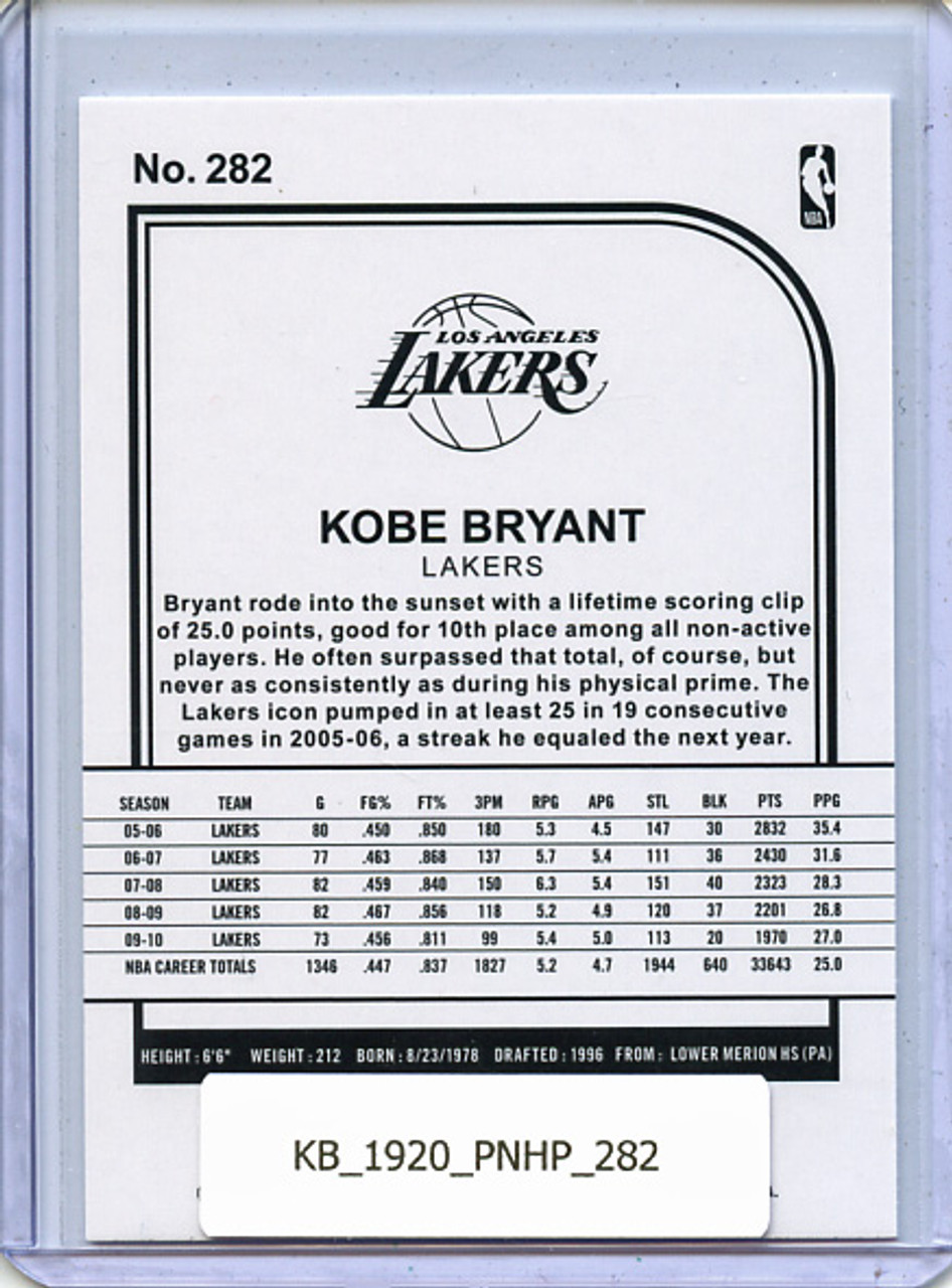 Kobe Bryant 2019-20 Hoops #282 Hoops Tribute