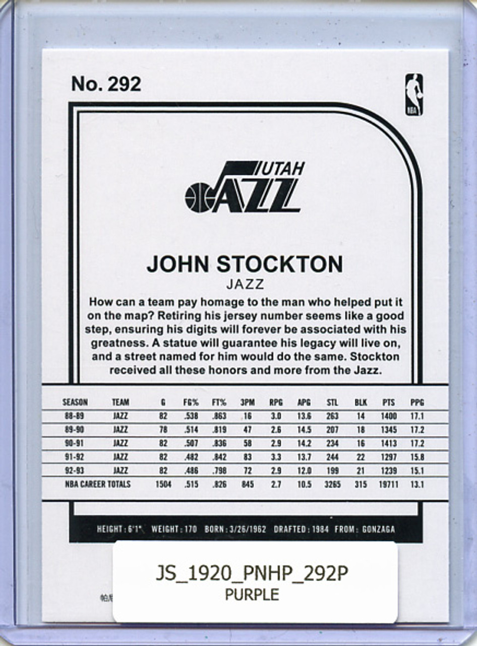 John Stockton 2019-20 Hoops #292 Hoops Tribute Purple
