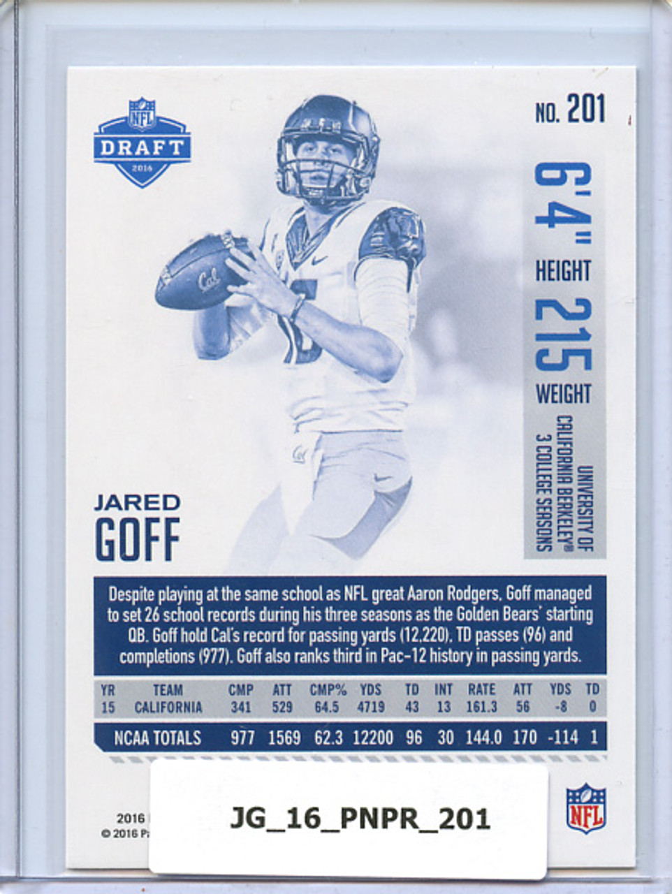 Jared Goff 2016 Prestige #201