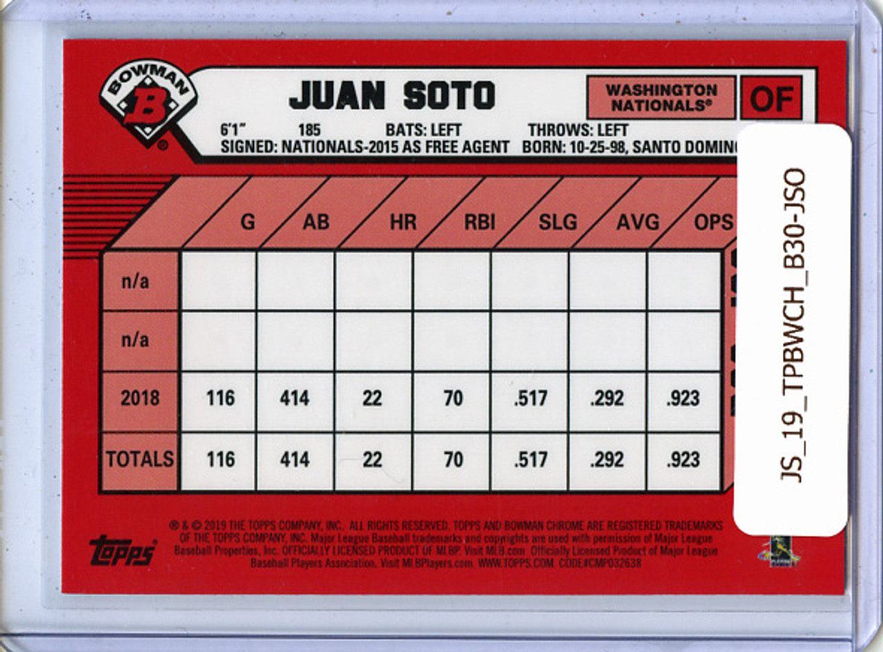 Juan Soto 2019 Bowman Chrome, 30th Anniversary #B30-JSO