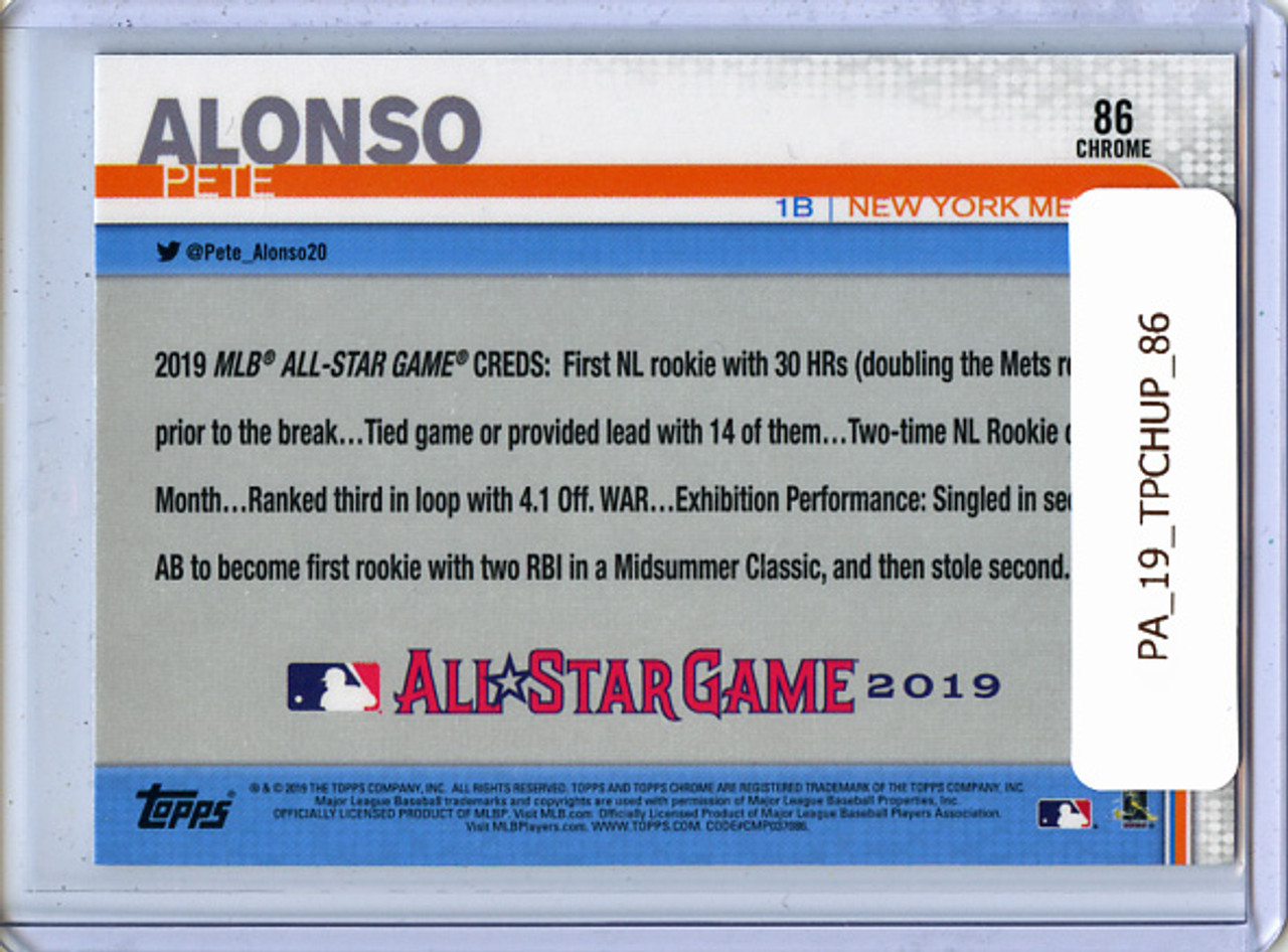 Pete Alonso 2019 Topps Chrome Update #86 All-Star