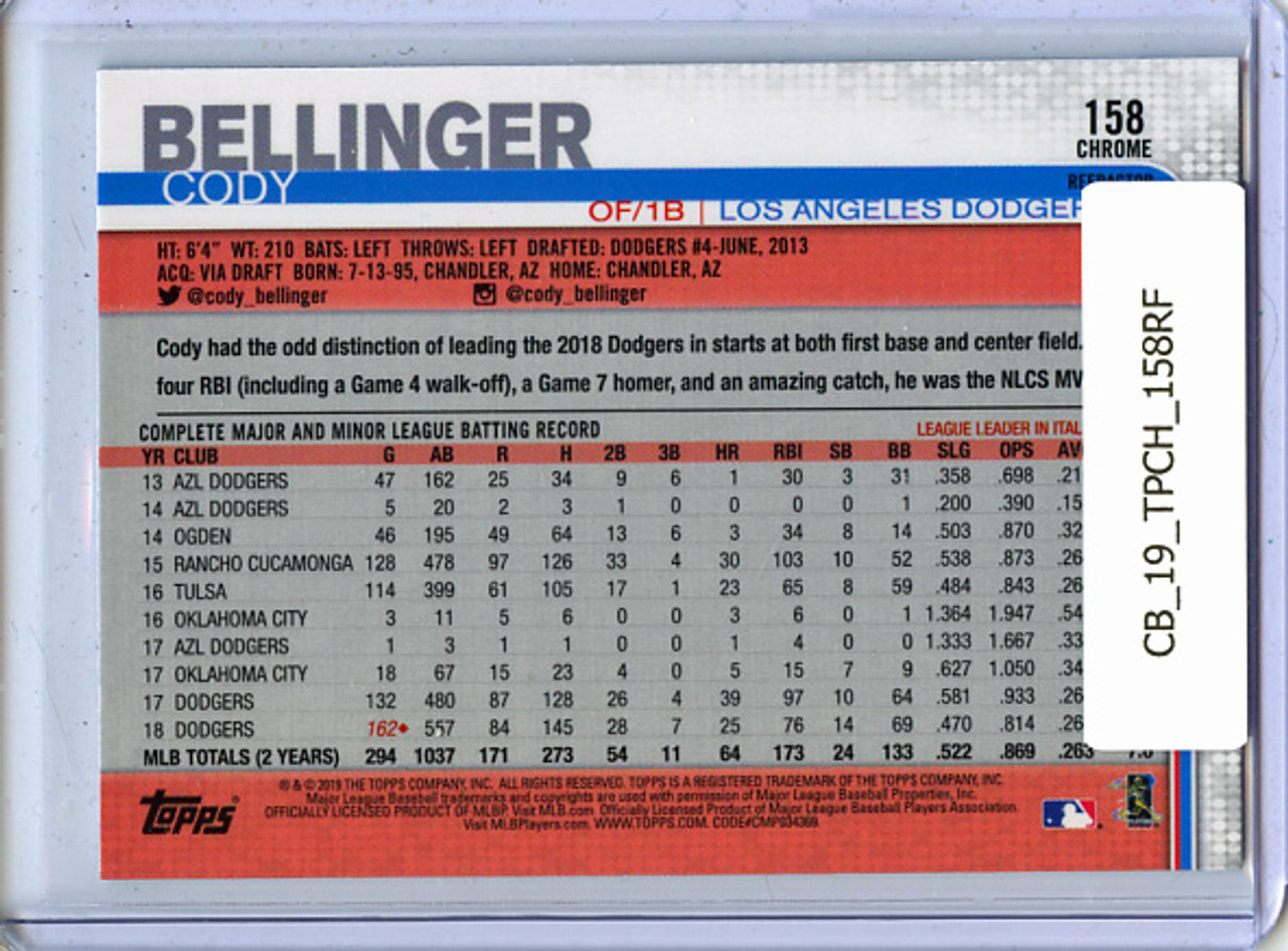 Cody Bellinger 2019 Topps Chrome #158 Refractor
