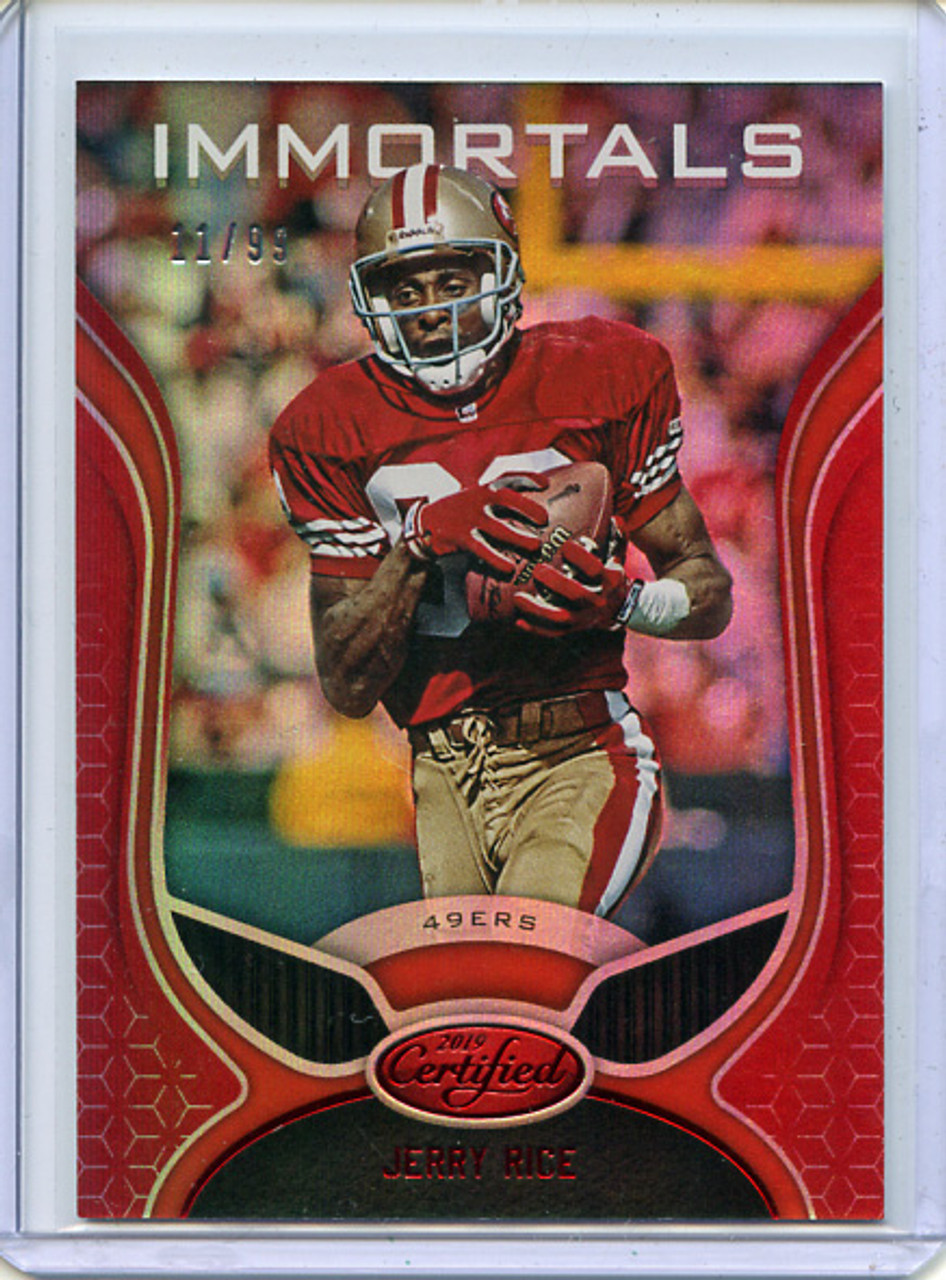 Jerry Rice 2019 Certified #113 Immortals Mirror Red (#11/99)