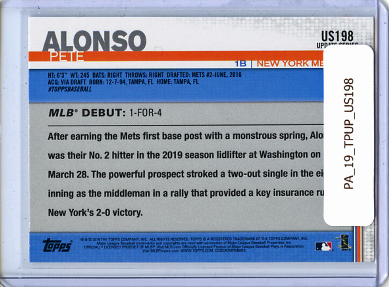 Pete Alonso 2019 Topps Update #US198 Rookie Debut