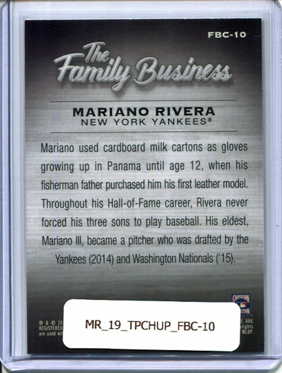 Mariano Rivera 2019 Topps Chrome Update, The Family Business #FBC-10