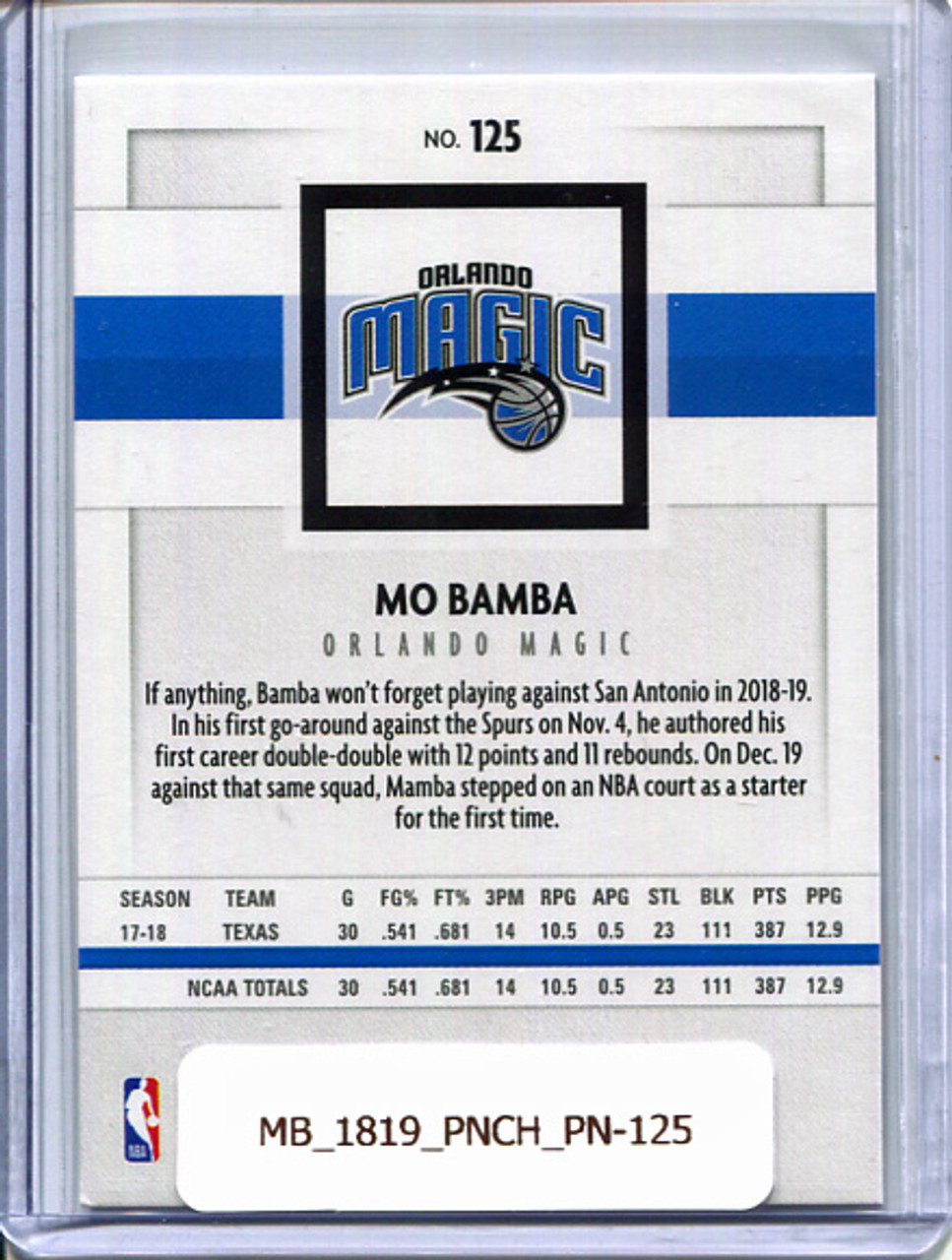 Mo Bamba 2018-19 Chronicles, Panini #125