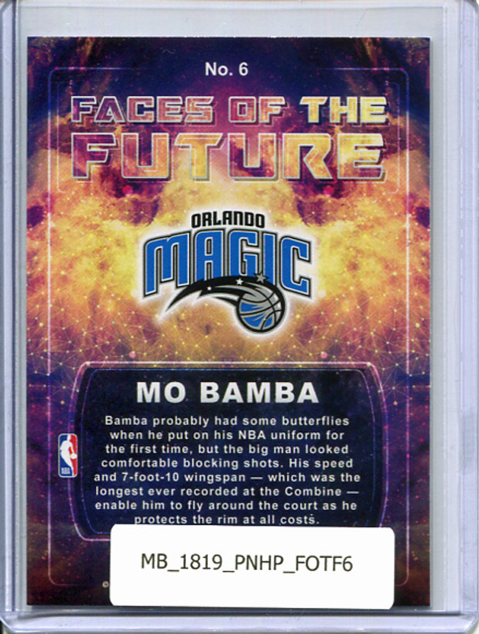 Mo Bamba 2018-19 Hoops, Faces of the Future #6
