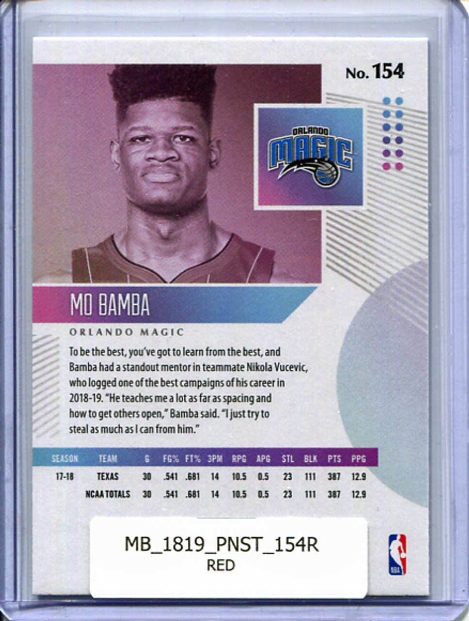 Mo Bamba 2018-19 Status #154 Red