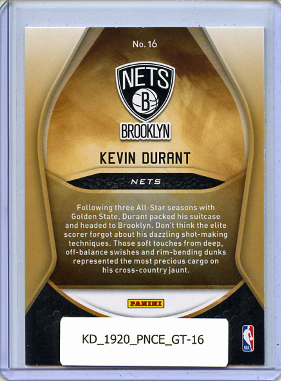 Kevin Durant 2019-20 Certified, Gold Team #16