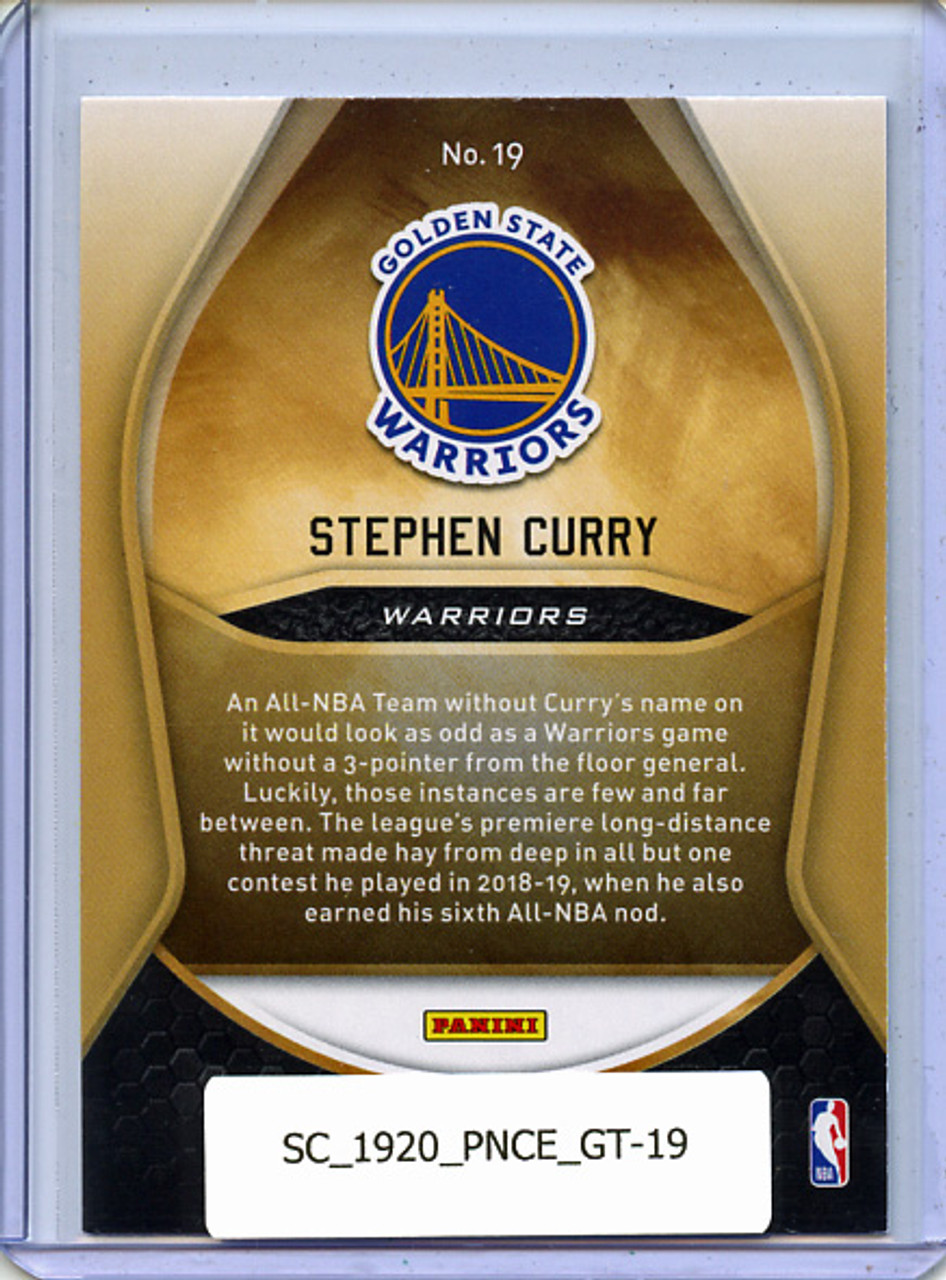 Stephen Curry 2019-20 Certified, Gold Team #19