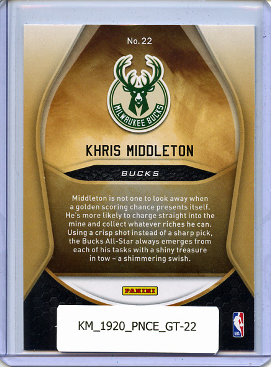 Khris Middleton 2019-20 Certified, Gold Team #22