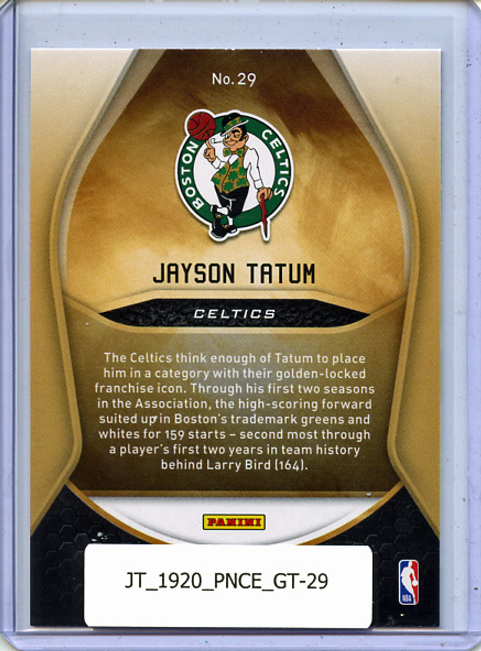Jayson Tatum 2019-20 Certified, Gold Team #29