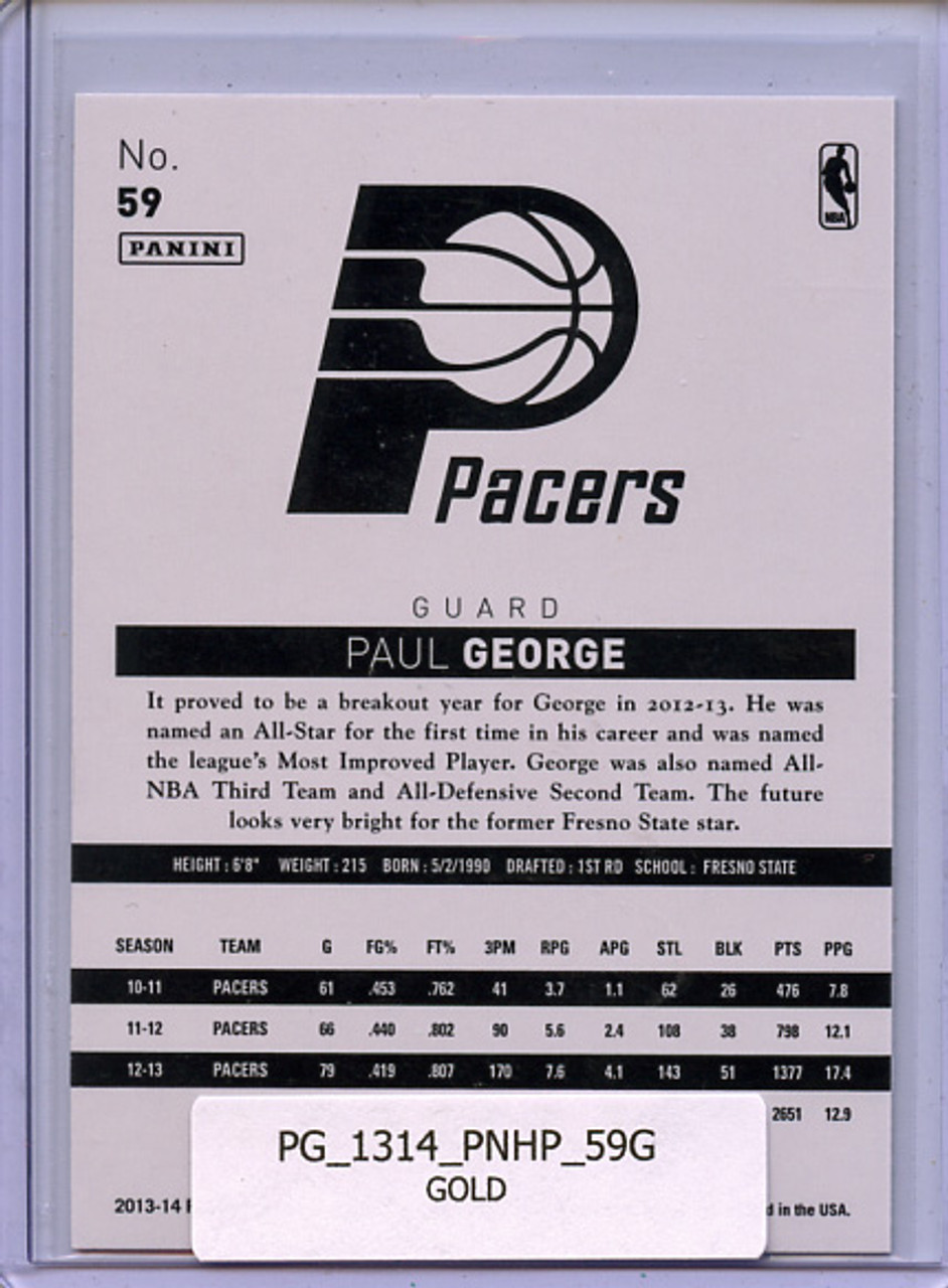 Paul George 2013-14 Hoops #59 Gold