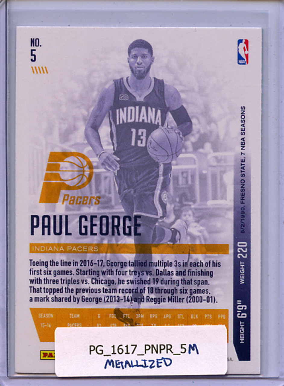 Paul George 2016-17 Prestige #5 Metallized