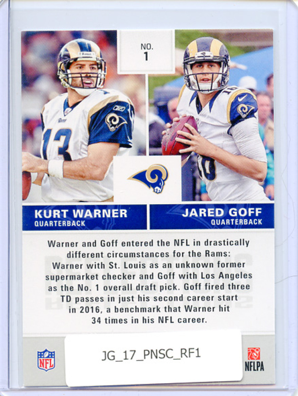 Jared Goff, Kurt Warner 2017 Score, Reflections #1