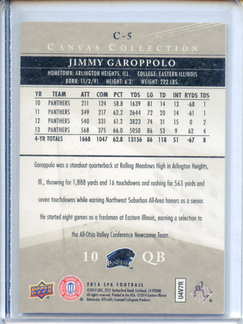 Jimmy Garoppolo 2014 SP Authentic, Canvas Collection #C-5