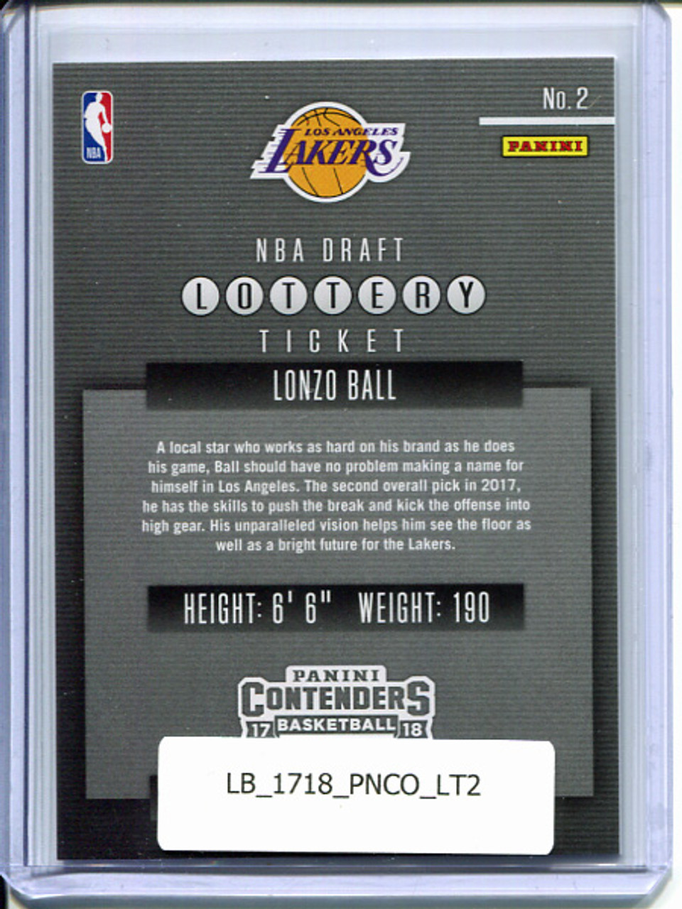 Lonzo Ball 2017-18 Contenders, Lottery Ticket #2 Retail