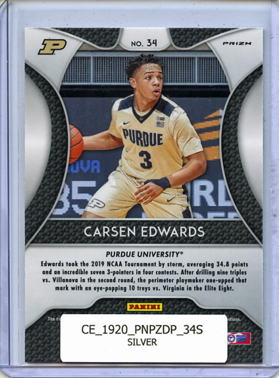 Carsen Edwards 2019-20 Prizm Draft Picks #34 Silver