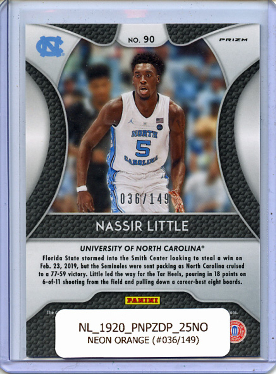 Nassir Little 2019-20 Prizm Draft Picks #25 Neon Orange (#036/149)