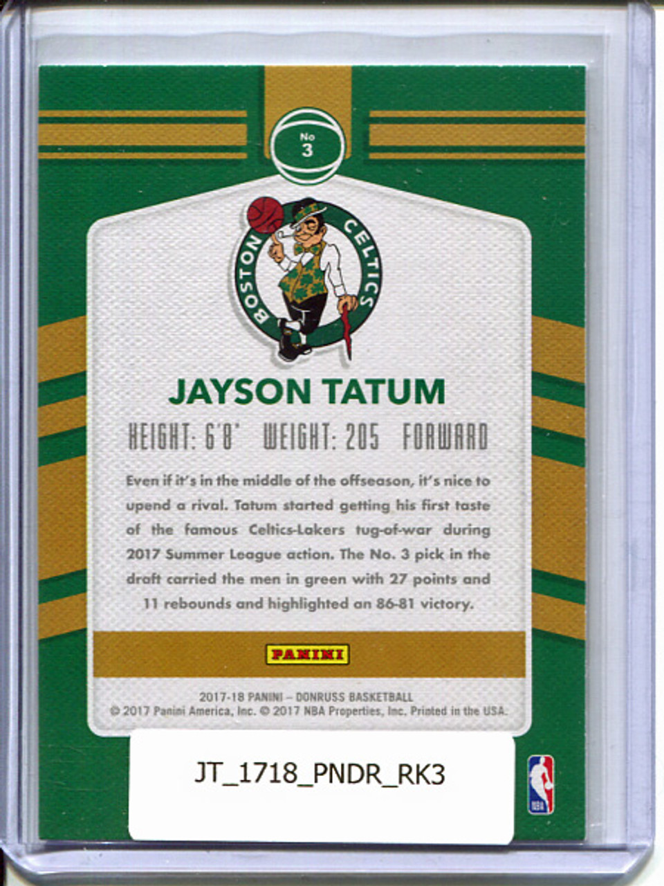 Jayson Tatum 2017-18 Donruss, Rookie Kings #3