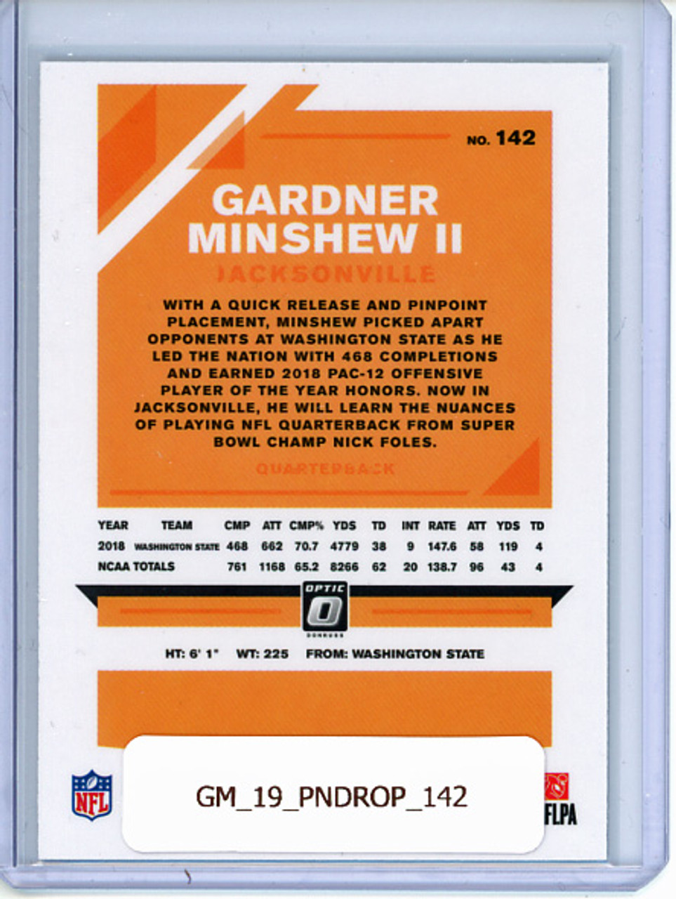 Gardner Minshew II 2019 Donruss Optic #142