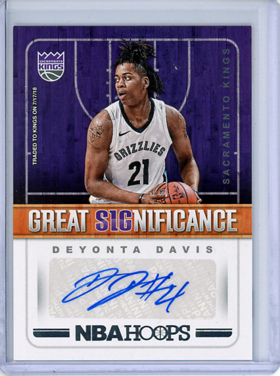 Deyonta Davis 2018-19 Hoops, Great SIGnificance #GS-DD (1)
