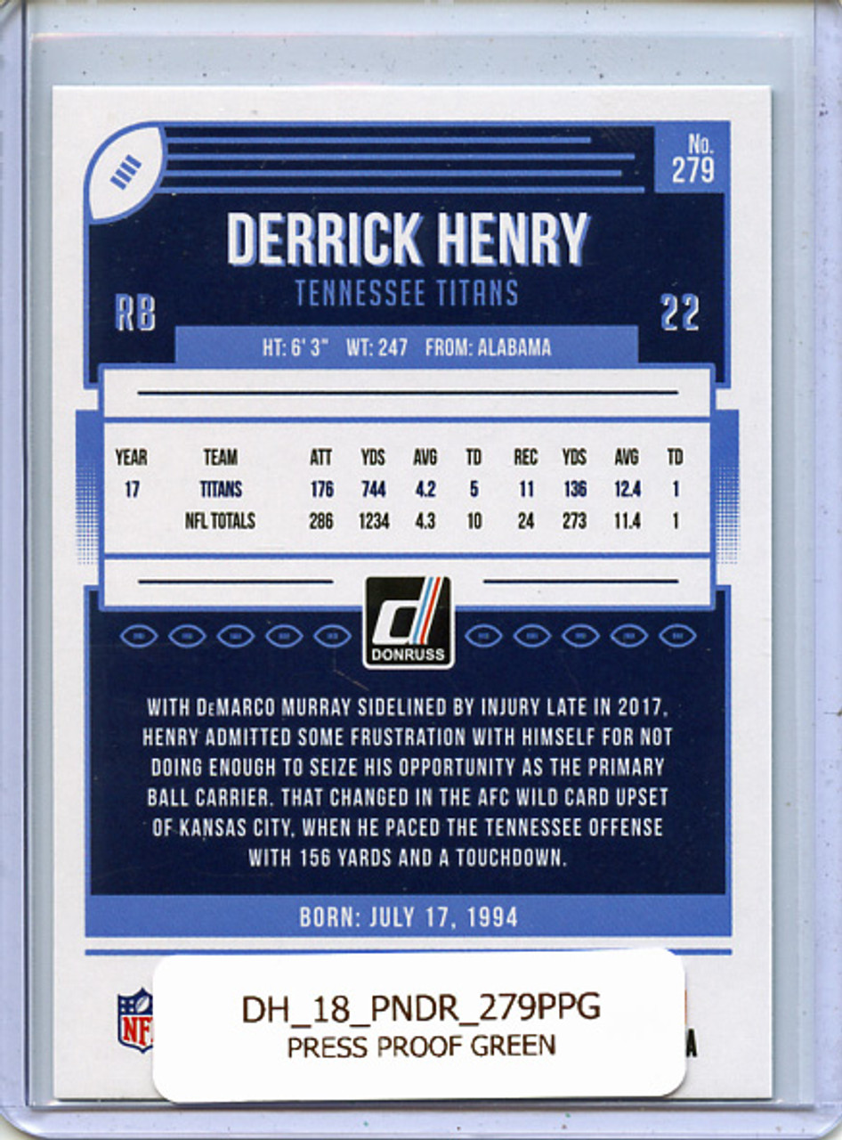 Derrick Henry 2018 Donruss #279 Press Proof Green