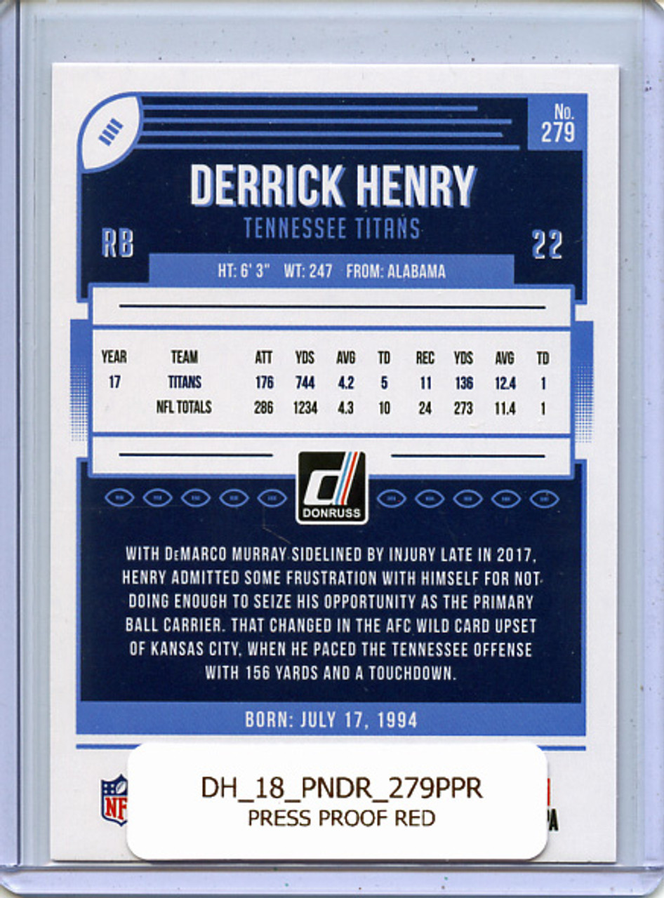 Derrick Henry 2018 Donruss #279 Press Proof Red