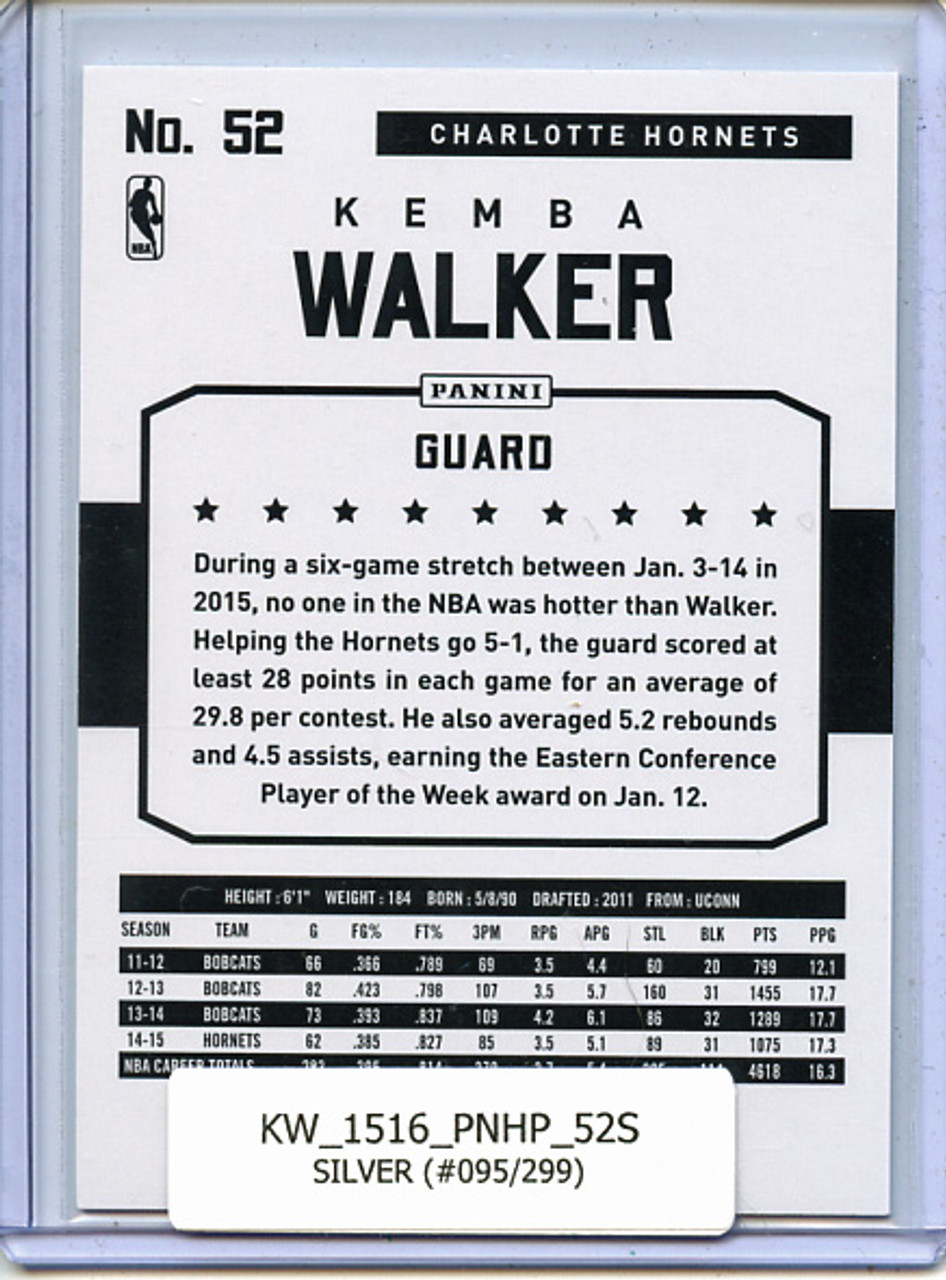 Kemba Walker 2015-16 Hoops #52 Silver (#095/299)