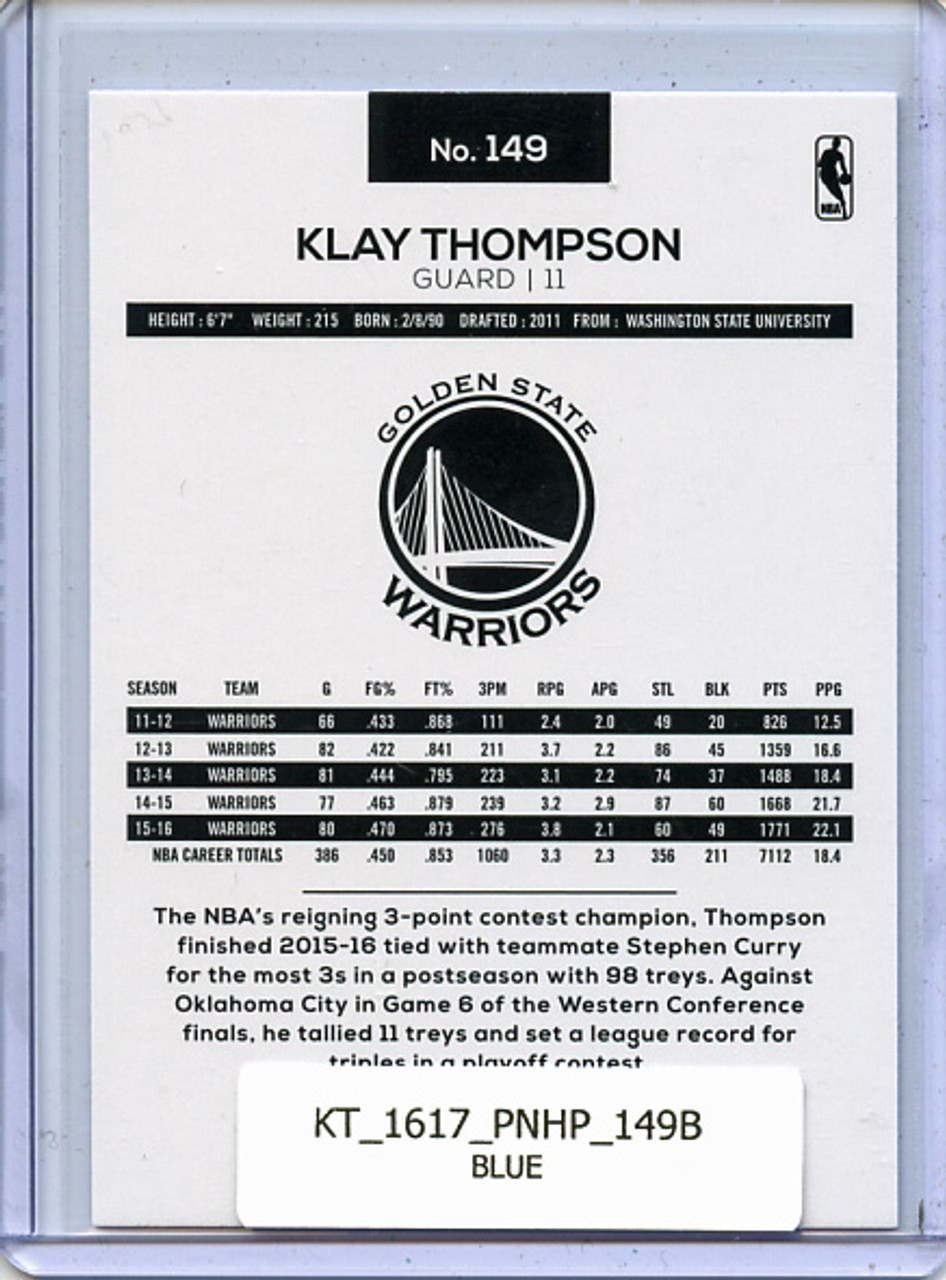 Klay Thompson 2016-17 Hoops #149 Blue