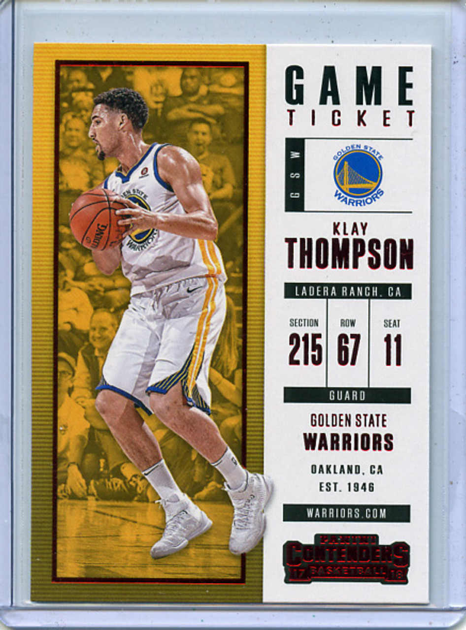 Klay Thompson 2017-18 Contenders #37 Game Ticket Red Foil