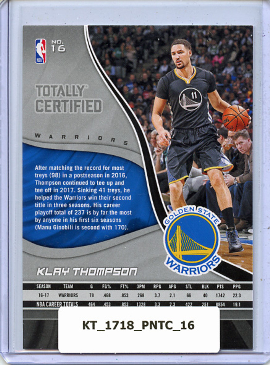 Klay Thompson 2017-18 Totally Certified #16