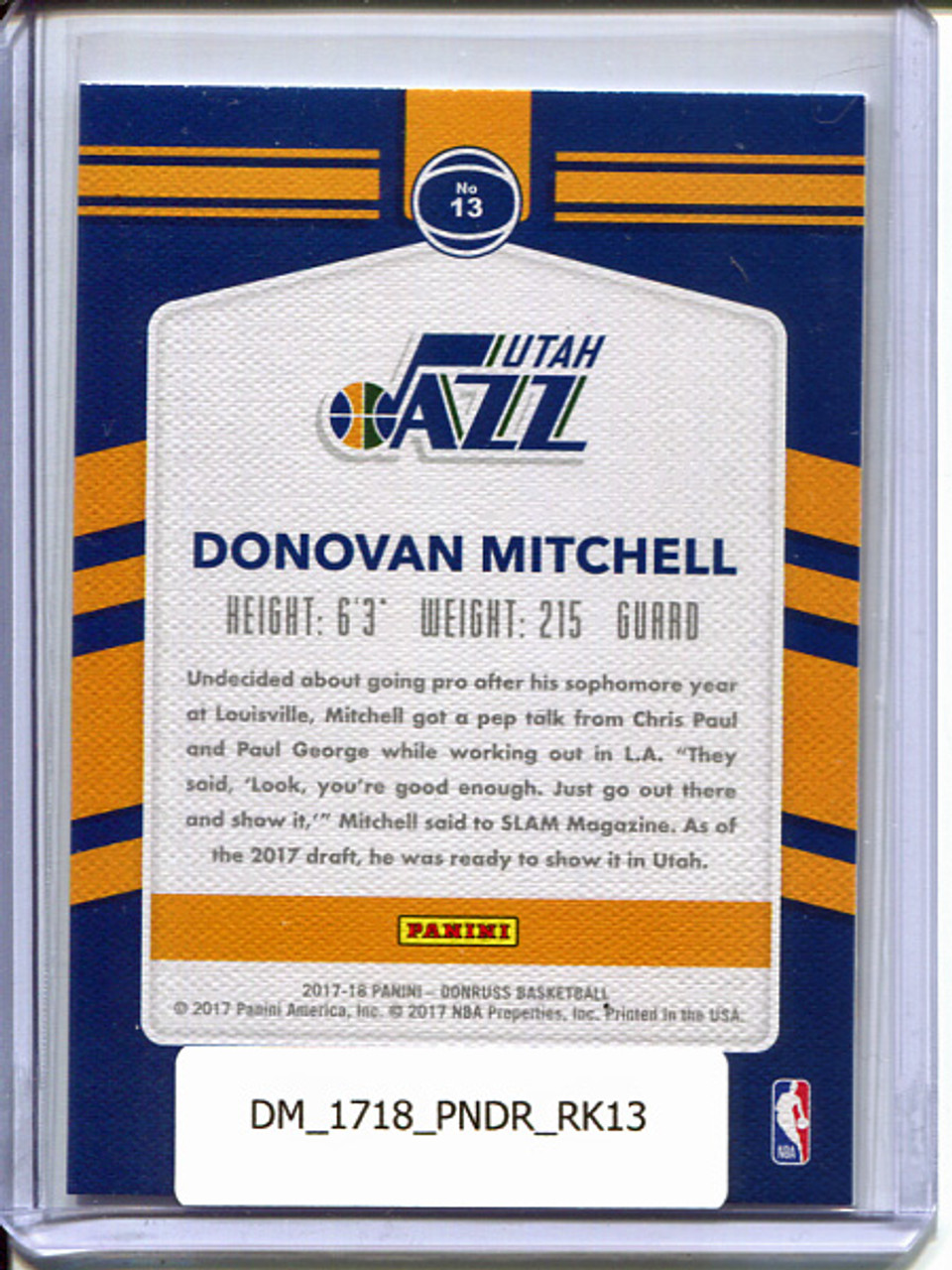 Donovan Mitchell 2017-18 Donruss, Rookie Kings #13