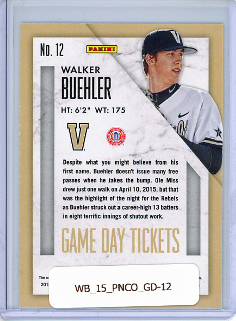 Walker Buehler 2015 Contenders, Game Day Ticket #12