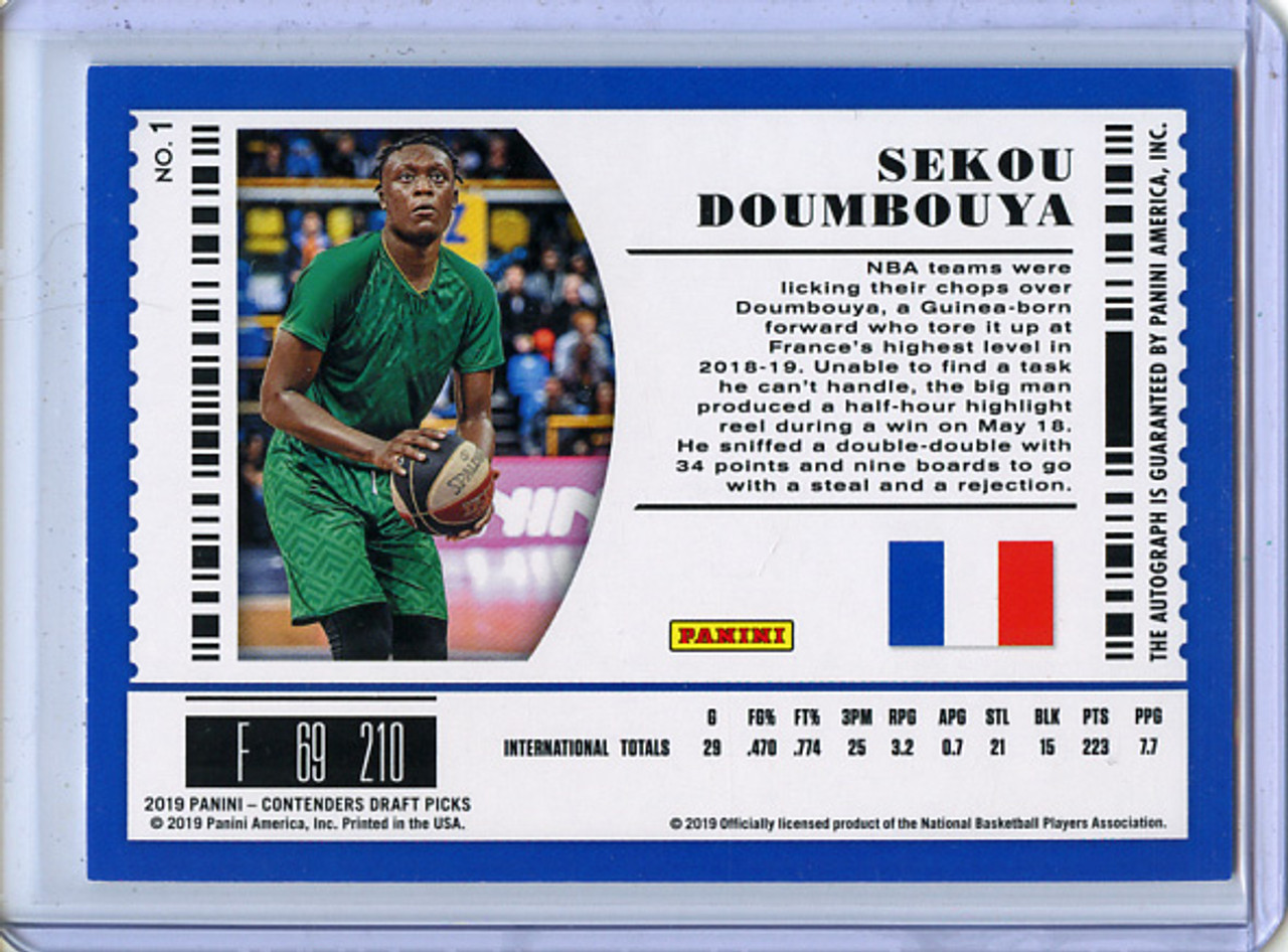 Sekou Doumbouya 2019-20 Contenders Draft Picks, International Ticket Autographs #1 (1)