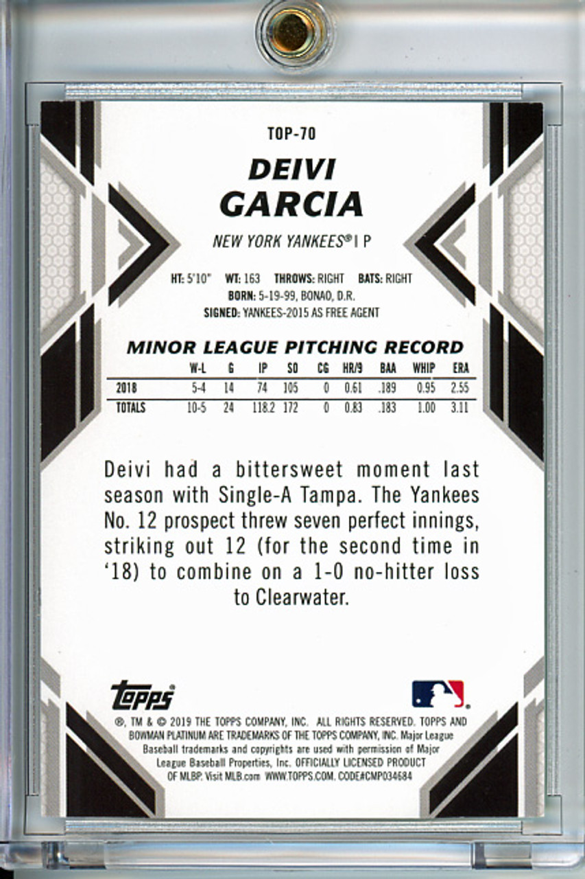 Deivi Garcia 2019 Bowman Platinum #TOP-70 Green (#33/99)